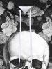 Sweat à Capuche Gothique Rose Crâne Imprimés à Cordon en Laine pour Homme - Noir 4XL