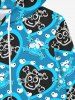 Sweat à Capuche en Molleton Imprimé Cœur Gothique avec Noeud Papillon pour Homme - Bleu 4XL