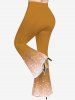 Plus Size Christmas Gingerbread Color Sparkling Sequin Glitter Tassel 3D Print Flare Disco Pants -  
