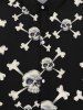 Chemise Gothique Crâne Squelette Imprimées Boutonnée pour Homme - Noir M