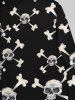 Chemise Gothique Crâne Squelette Imprimées Boutonnée pour Homme - Noir XL