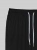 Gothic Flame Colorblock Print Pockets Drawstring Jogger Pants For Men -  