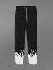 Pantalon de Jogging Gothique en Blocs de Couleurs avec Poche à Cordon - Noir 4XL