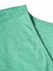 Plus Size Heather Surplice Plunging Neck High Waisted Long T Shirt -  