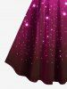 Robe de Soirée Brillante 3D Etoile Rayée en Blocs de Couleurs Bouclée de Grande Taille à Paillettes - Rose clair 6X