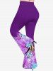 Plus Size Glitter Sparkling Heart Star Sequins Print Ombre Pull On Flare Pants -  