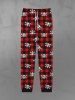 Gothic Skulls Skeleton Plaid Checkered Print Drawstring Jogger Pants For Men -  