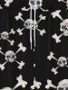 Gothic Skulls Skeleton Print Wide Leg Drawstring Sweatpants For Men -  