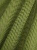 Plus Size Lace Trim Tie Cinched Shoulder Rufles Crisscross Surplice Ribbed Textured T-shirt With Chain Belt - Vert 1X | US 14-16