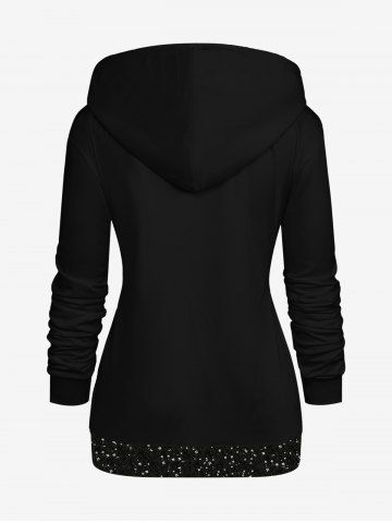 Valentine's Day Rose Flowers Butterfly Crystal Colorblock Glitter 3D Printed Pockets Zip Up Drawstring Hoodie and Leggings Plus Size Matching Set