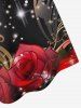 Plus Size Valentine's Day Cupid Heart Moon Rose Flowers Glitter 3D Print Tank Dress -  