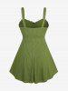 Plus Size Floral Chain Decor Ruffles Ruched Layered Solid Chiffon Tank Top -  