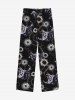 Pantalon de Survêtement Jogging Gothique Chat Lune et Ciel Etoilé Imprimés à Cordon - Noir 8XL