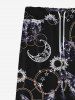 Pantalon de Survêtement Jogging Gothique Chat Lune et Ciel Etoilé Imprimés à Cordon - Noir 8XL