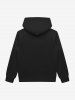 Gothic Skulls Wing Bloody Rose Flower Print Pocket Zipper Fleece Lining Hoodie For Men -  