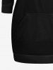 Gothic Skeleton Hand Broken Heart Print Pocket Drawstring Pullover Hoodie -  
