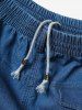 Jean Style Gothique avec Boutons de Pipe à Cordon de Serrage pour Hommes - Bleu profond 2XL