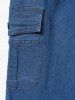 Gothic Pockets Buttons Drawstring Stove Pipe Jeans For Men -  