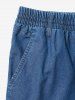 Gothic Pockets Buttons Drawstring Stove Pipe Jeans For Men -  