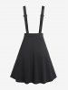 Plus Size Heart Buckles Lace Up Suspender Skirt -  