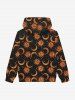 Gothic Sun Moon Star Face Print Zipper Pocket Fleece Lining Hoodie For Men -  