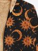 Gothic Sun Moon Star Face Print Zipper Pocket Fleece Lining Hoodie For Men -  