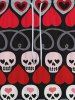 Gothic Heart Skulls Striped Print Pocket Drawstring Valentines Sweatpants For Men -  
