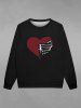 Gothic Skeleton Broken Heart Printed Valentines Pullover Long Sleeves Sweatshirt For Men -  