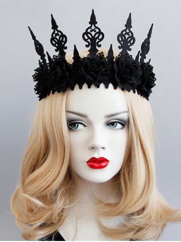 Halloween Dark Gothic Black Crown Wreath Headband