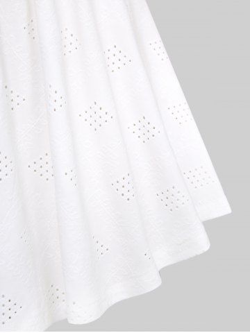 Plus Size Ruffles Hollow Out Ruched Knit Jacquard Grommets Lace Up Cold Shoulder 2 In 1 Renaissance Top