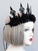 Bandeau Couronne de Noël Noir Gothique pour Halloween - Noir 