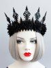Bandeau Couronne de Noël Noir Gothique pour Halloween - Noir 