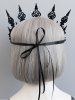Bandeau Couronne de Noël Noir Gothique pour Halloween - Noir 