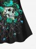 Skulls Bloody Rose Flower Branch Print Tankini Top(Adjustable Shoulder Strap) -  