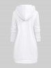 Gothic Plaid Heart Cupid Victory Gesture Print Valentines Pocket Drawstring Pullover Hoodie -  