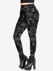 Gothic Lip Star Heart Lipstick Lightning Print Valentines Skinny Leggings -  