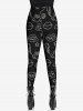 Gothic Lip Star Heart Lipstick Lightning Print Valentines Skinny Leggings -  