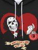 Gothic Handcuff Magician Heart Letters Print Valentines Pocket Drawstring Fleece Lining Pullover Hoodie For Men -  