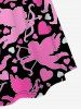 Robe Ligne A Cœur Cupidon Imprimé à Manches Courtes de Grande Taille - Rose clair 6X