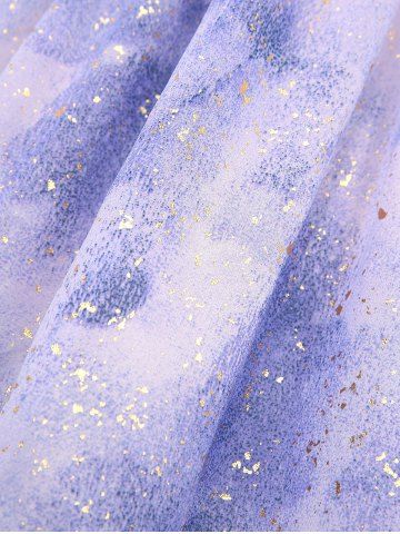 Plus Size Tie Dye Colorblock Ruffles Ruched Hot Stamping Glitter Cami Top and Cinched Textured Ribbed T-shirt