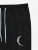 Pantalon de Jogging Gothique avec Poches Imprimé Chat et Lune pour Homme - Noir M