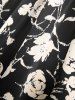 Plus Size Rose Flower Print Lace Trim Crisscross Ruched Bowknot Camisole Set(Adjustable Shoulder Strap) -  