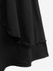 Plus Size Buckle Grommets Crisscross Ruffles Layered Suspender Skirt -  