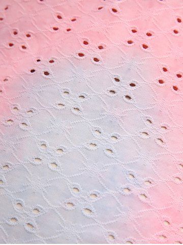 Plus Size Flutter Sleeve Laser Cut Floral Cinched Side Ruched Buckle Tie Dye Ombre Lace Trim 2 in 1 Top