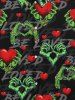 Gothic Valentine's Day Heart Skeleton Claw Print Button Down Shirt For Men -  