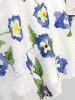Chemise Fleurie Feuille Gaufrée Texturée à Manches Evasées en Mousseline de Grande Taille - Blanc 4X | US 26-28