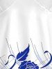Plus Size Plaid Rose Flowers Colorblock Print Lattice Crisscross Flare Sleeve Top -  