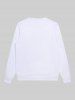 Sweat-shirt à Doublure en Molleton Imprimé Geste de la Victoire Cœur Style Gothique pour Homme - Blanc XL