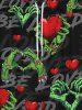Gothic Valentine's Day Heart Claw Print Wide Leg Drawstring Sweatpants For Men -  