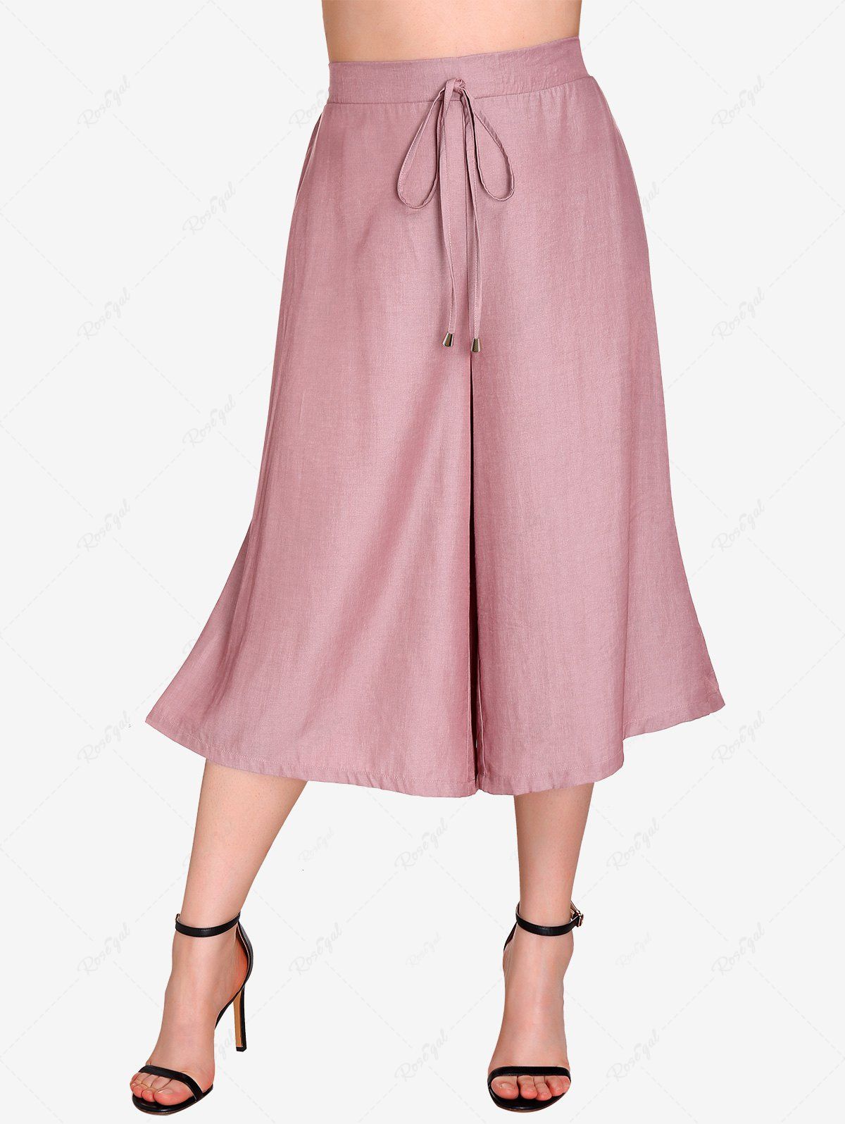 Pantalon avec Poches de Grande Taille à Lacets Rose clair 4X | US 26-28